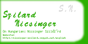szilard nicsinger business card